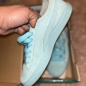 Baby Blue Puma Suede Jr